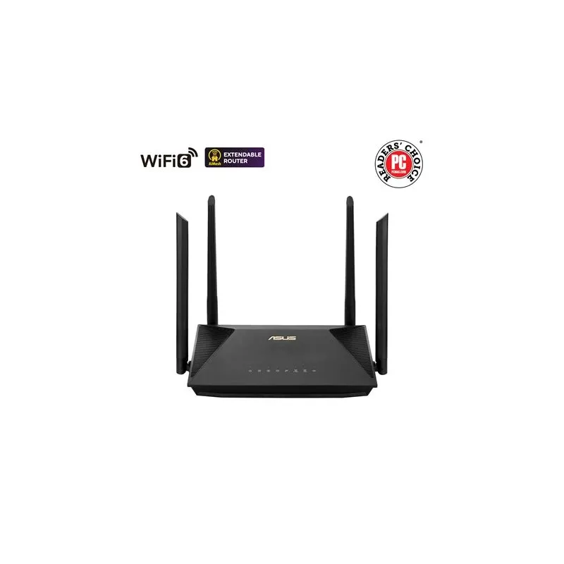 Wireless Router-ASUS-Wireless Router-1800 Mbps-Wi-Fi 6-USB-1 WAN-3x10-100-1000M-Number of antennas 4-RT-AX53U
