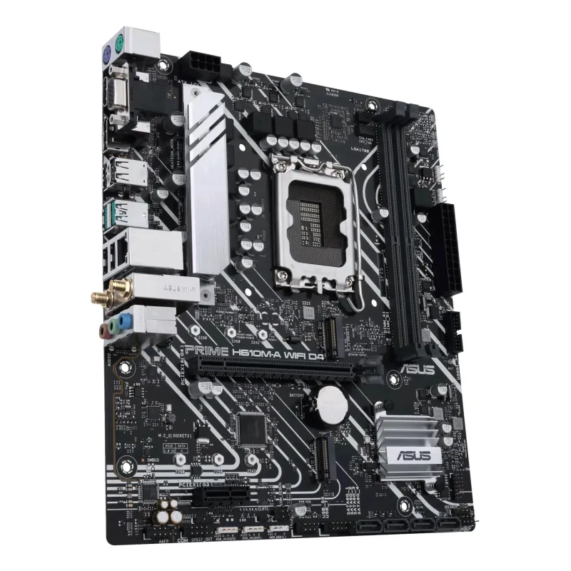 Mainboard-ASUS-Intel H610-LGA1700-Micro-ATX-Memory DDR4-Memory slots 2-1xPCI-Express 3.0 1x-1xPCI-Express 4.0 16x-2xM.2-1x15pin