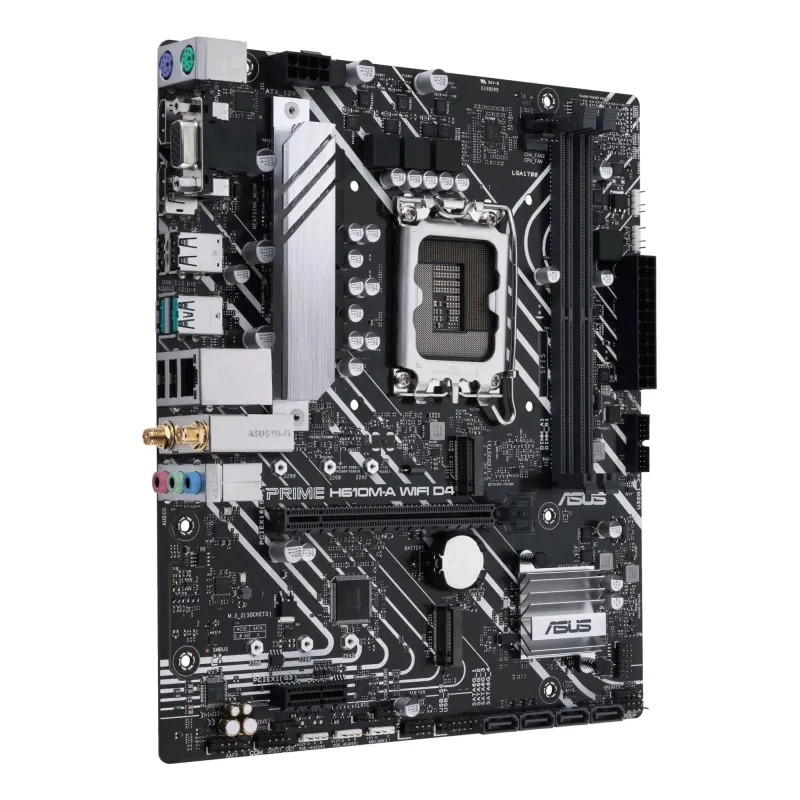 Mainboard-ASUS-Intel H610-LGA1700-Micro-ATX-Memory DDR4-Memory slots 2-1xPCI-Express 3.0 1x-1xPCI-Express 4.0 16x-2xM.2-1x15pin