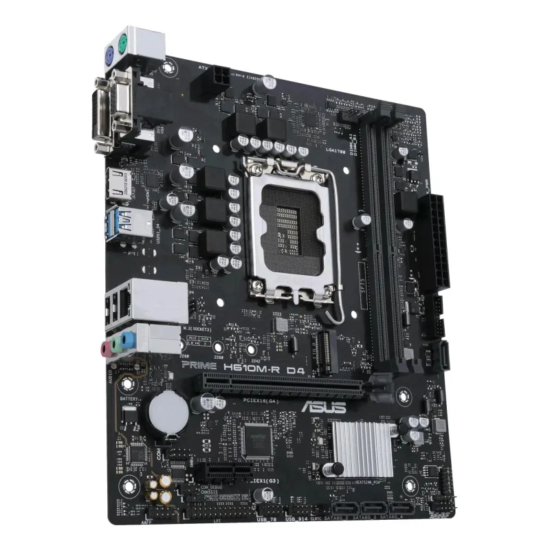Mainboard-ASUS-Intel H610-LGA1700-Micro-ATX-Memory DDR4-Memory slots 2-1xPCI-Express 1x-1xPCI-Express 16x-1xM.2-1x15pin