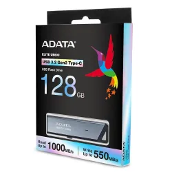 Memory drive flash usb-c 128gb-silv aeli-ue800-128g-csg adata