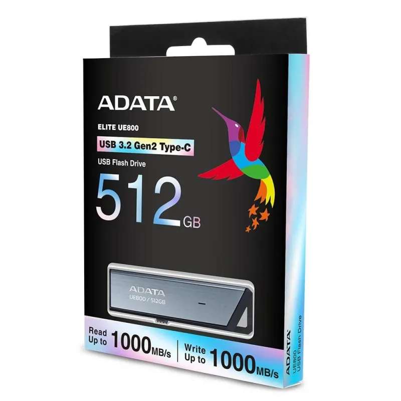 Memory drive flash usb-c 512gb-silv aeli-ue800-512g-csg adata