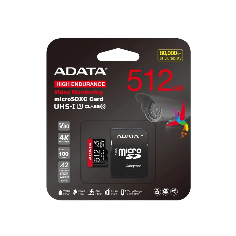 Memory micro sdxc 512gb w-ad.-ausdx512gui3v30sha2-ra1 adata