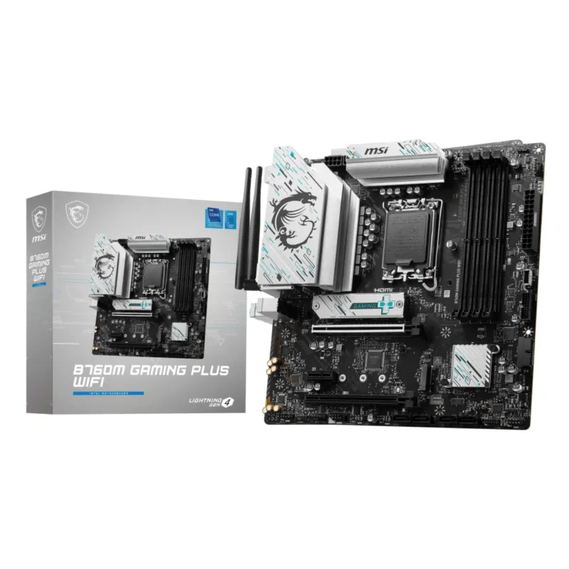 Mainboard-MSI-Intel B760 Express-LGA1700-Micro-ATX-Memory DDR5-Memory slots 4-1xPCI-Express 3.0 1x-1xPCI-Express 4.0 4x