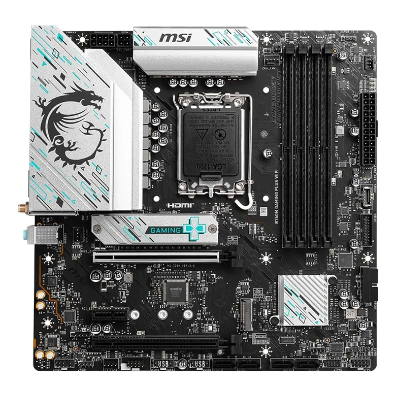 Mainboard-MSI-Intel B760 Express-LGA1700-Micro-ATX-Memory DDR5-Memory slots 4-1xPCI-Express 3.0 1x-1xPCI-Express 4.0 4x