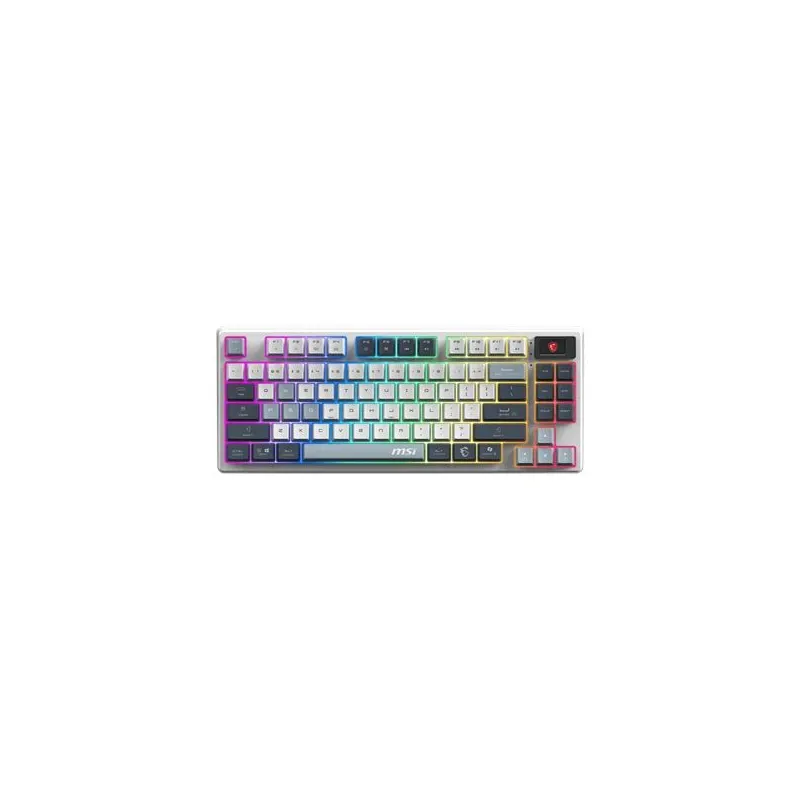 MSI FORGE GK600 TKL WIRELESS SKY - Gaming Keyboard - Wireless - US - Bluetooth - 2.4 GHz, Bluetooth, USB 2.0 - Mechanical Linear