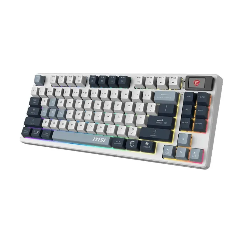 MSI FORGE GK600 TKL WIRELESS SKY - Gaming Keyboard - Wireless - US - Bluetooth - 2.4 GHz, Bluetooth, USB 2.0 - Mechanical Linear