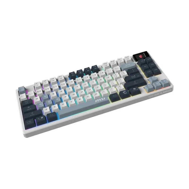 MSI FORGE GK600 TKL WIRELESS SKY - Gaming Keyboard - Wireless - US - Bluetooth - 2.4 GHz, Bluetooth, USB 2.0 - Mechanical Linear