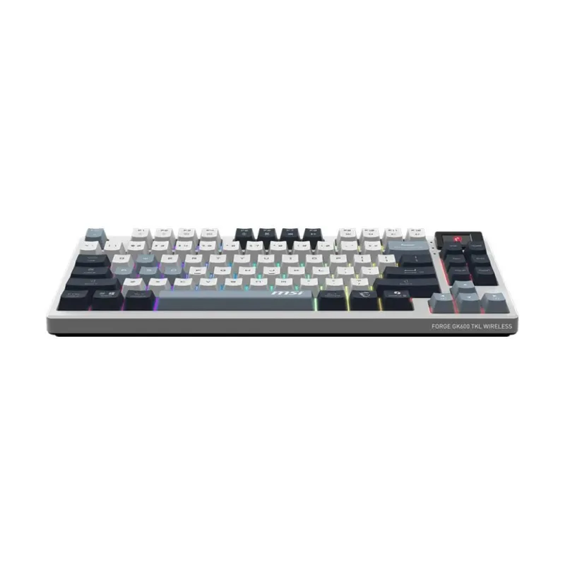 MSI FORGE GK600 TKL WIRELESS SKY - Gaming Keyboard - Wireless - US - Bluetooth - 2.4 GHz, Bluetooth, USB 2.0 - Mechanical Linear