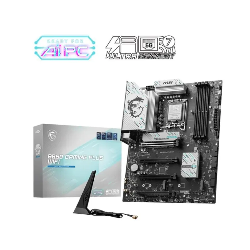 Mainboard-MSI-Intel B860 Express-LGA1851-Memory DDR5-Memory slots 4-B860GAMINGPLUSWIFI