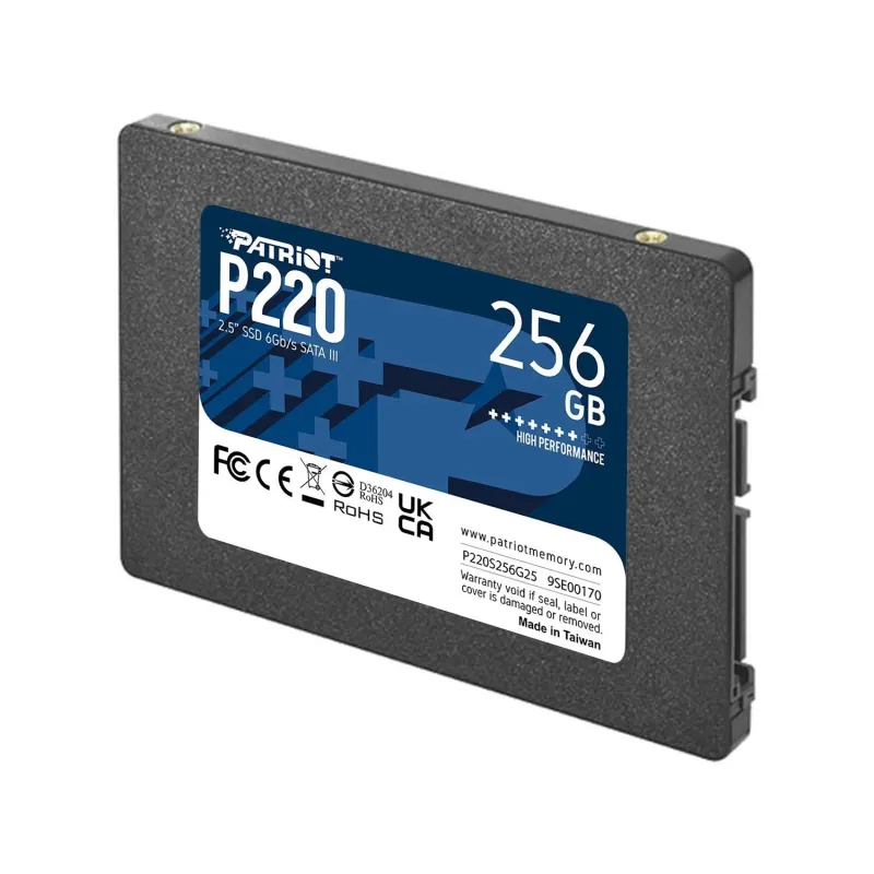SSD-PATRIOT-P220-256GB-SATA-Write speed 490 MBytes-sec-Read speed 550 MBytes-sec-2,5-TBW 120 TB-P220S256G25