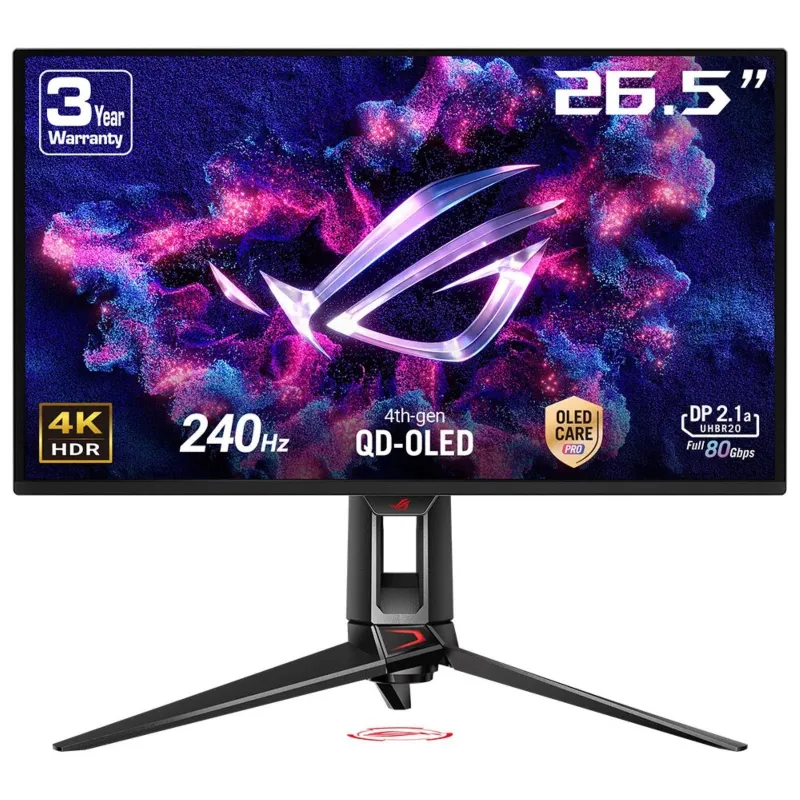 Monitor-ASUS-26.5 -3840 x 2160 pixels-4K Ultra HD-Native aspect ratio 16:9-QD-OLED-Flat-90LM0B30-B01971