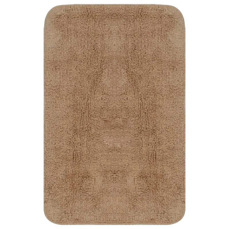 vidaXL Vonios kilimėlių rinkinys, 3d., smėlio spalvos, audinys