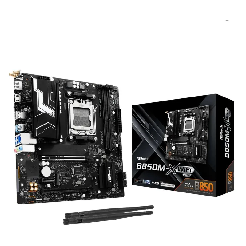 Mainboard-ASROCK-AMD B850-SAM5-Micro-ATX-Memory DDR5-Memory slots 2-B850M-XWIFIR2.0