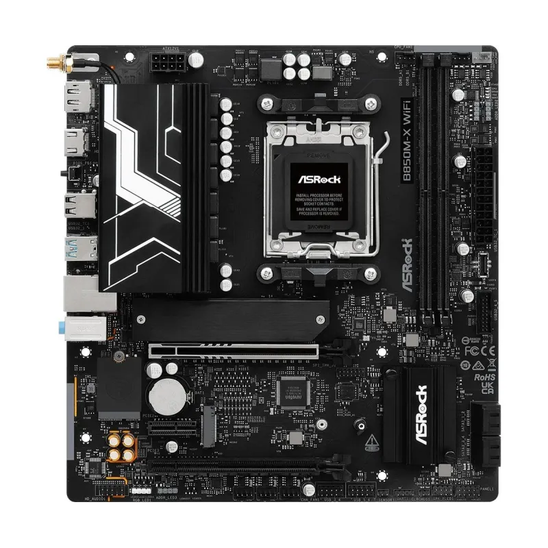 Mainboard-ASROCK-AMD B850-SAM5-Micro-ATX-Memory DDR5-Memory slots 2-B850M-XWIFIR2.0