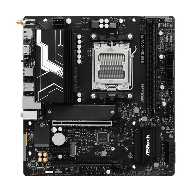 Mainboard-ASROCK-AMD B850-SAM5-Micro-ATX-Memory DDR5-Memory slots 2-B850M-XWIFIR2.0