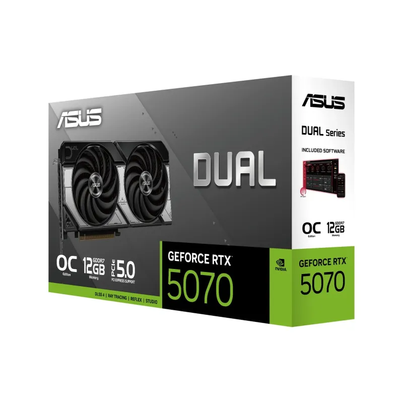 Graphics Card-ASUS-NVIDIA GeForce RTX 5070-12 GB-GDDR7-192 bit-PCIE 5.0 16x-Dual Slot