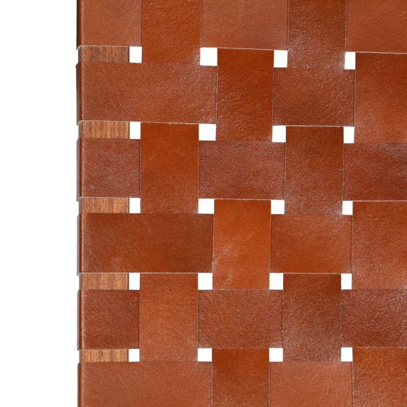 vidaXL saliekams atpūtas krēsls, brūna dabīgā āda