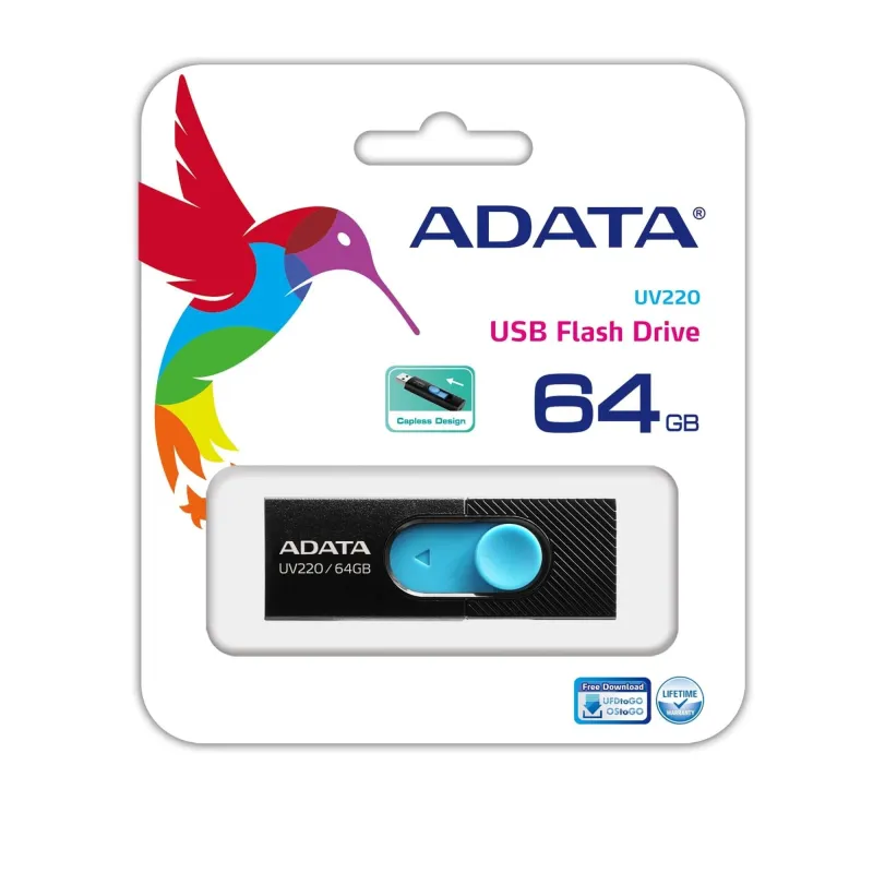 Memory drive flash usb2 64gb-blue auv220-64g-rbkbl adata