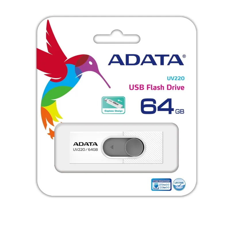 Memory drive flash usb2 64gb-white auv220-64g-rwhgy adata