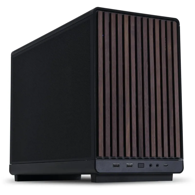 Case-LIAN LI-A3-mATX-Micro-MicroATX-MiniITX-Colour Black - Brown-G99.A3X-WD.00