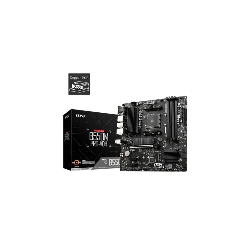 Mainboard-MSI-AMD B550-SAM4-MicroATX-Memory DDR4-Memory slots 4-2xPCI-Express 3.0 1x-1xPCI-Express 4.0 16x-2xM.2-1x15pin