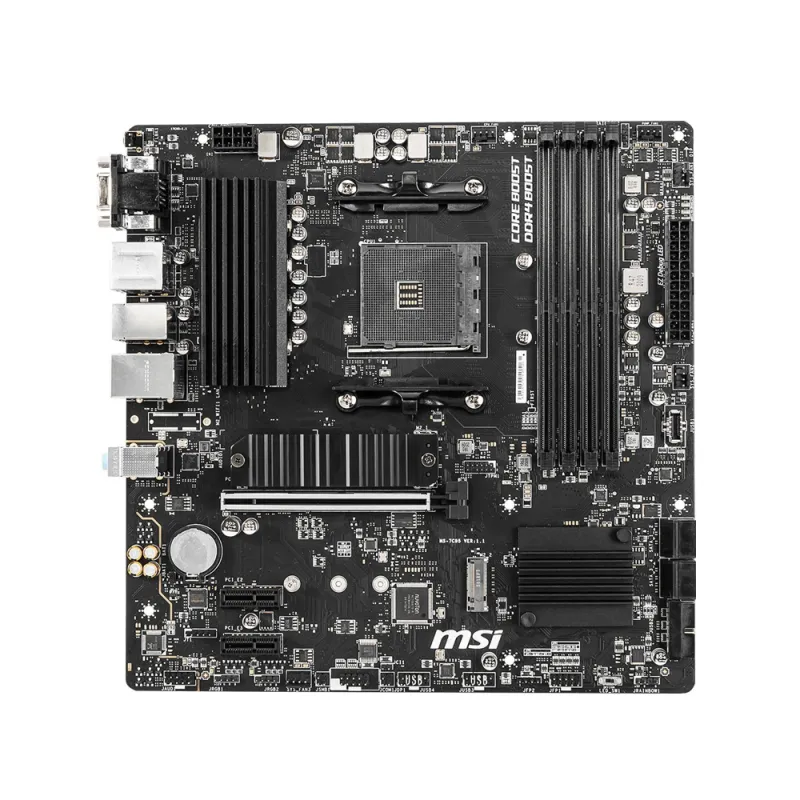 Mainboard-MSI-AMD B550-SAM4-MicroATX-Memory DDR4-Memory slots 4-2xPCI-Express 3.0 1x-1xPCI-Express 4.0 16x-2xM.2-1x15pin