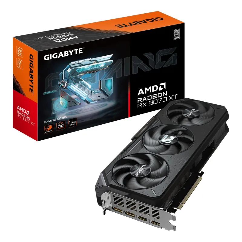 Graphics Card-GIGABYTE-AMD-Radeon RX 9070 XT-16 GB-GDDR6-256 bit-PCI Express 5.0-Active-R9070XTGAMINGOC-16GD1.0