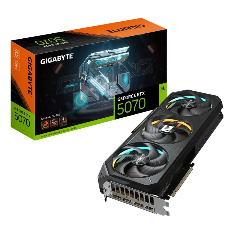 Graphics Card-GIGABYTE-NVIDIA GeForce RTX 5070-12 GB-GDDR7-192 bit-PCIE 5.0 16x-GPU 2625 MHz-Triple slot