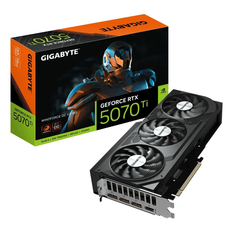 Graphics Card-GIGABYTE-NVIDIA-GeForce RTX 5070 Ti-2497 MHz-16 GB-GDDR7-256 bit-PCI Express 5.0-Active-N507TWF3OCV2-16GD