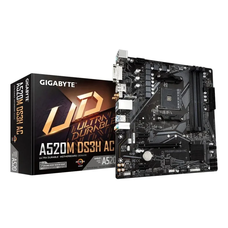 Mainboard-GIGABYTE-AMD A520-SAM4-Micro-ATX-Memory DDR4-Memory slots 4-A520MDS3HAC1.4