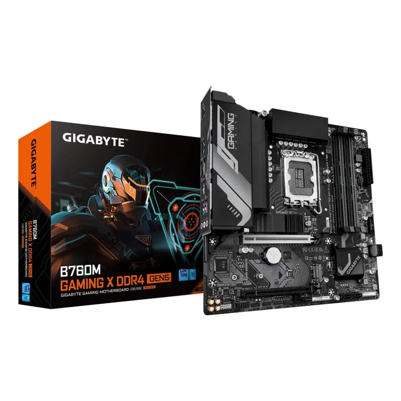 Mainboard-GIGABYTE-Intel B760-LGA 1700-micro ATX-RAM DDR4-SDRAM-4xSlots-2xNumber of M.2 ,M, slots-B760MGXDDR4GEN5