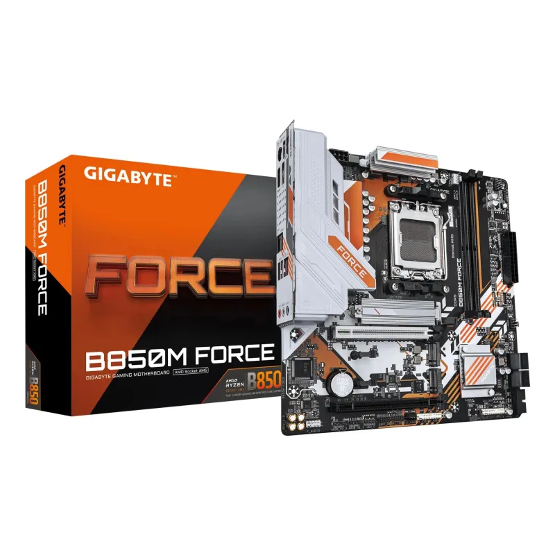 Mainboard-GIGABYTE-AMD B850-Socket AM5-micro ATX-RAM DDR5-SDRAM-2xSlots-3xNumber of M.2 ,M, slots-B850MFORCE1.1