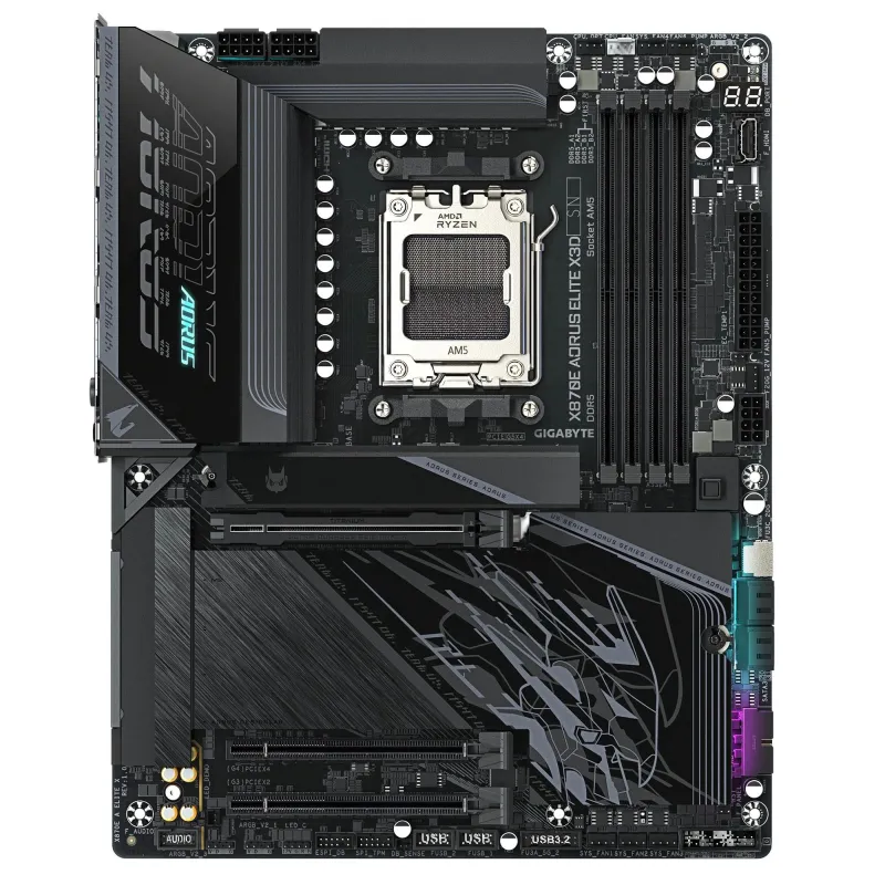 Mainboard-GIGABYTE-AMD X870E-Socket AM5-ATX-RAM DDR5-SDRAM-4xSlots-Wi-Fi Yes-Bluetooth Yes-4xNumber of M.2 ,M, slots-X870E A