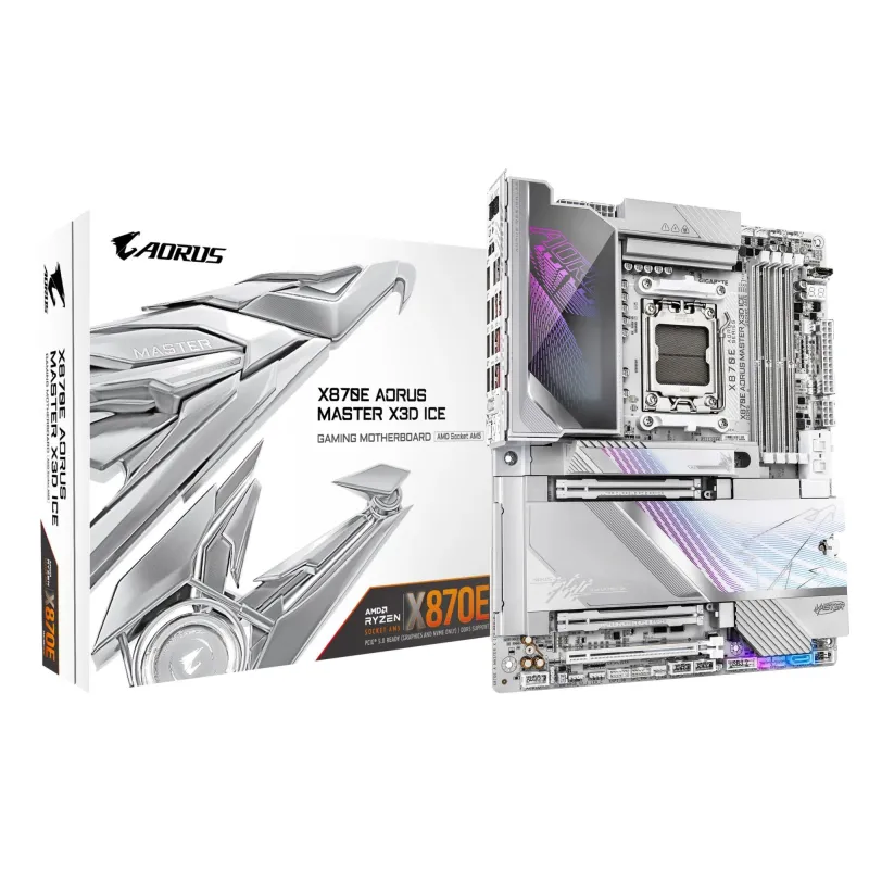 Mainboard-GIGABYTE-AMD X870E-Socket AM5-ATX-RAM DDR5-SDRAM-4xSlots-Wi-Fi Yes-Bluetooth Yes-5xNumber of M.2 ,M, slots-X870E A