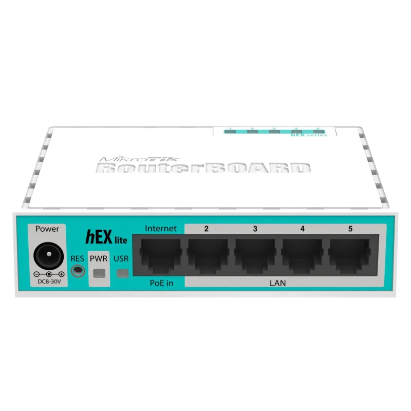 Net router 10-100m 5port-hex lite rb750r2 mikrotik