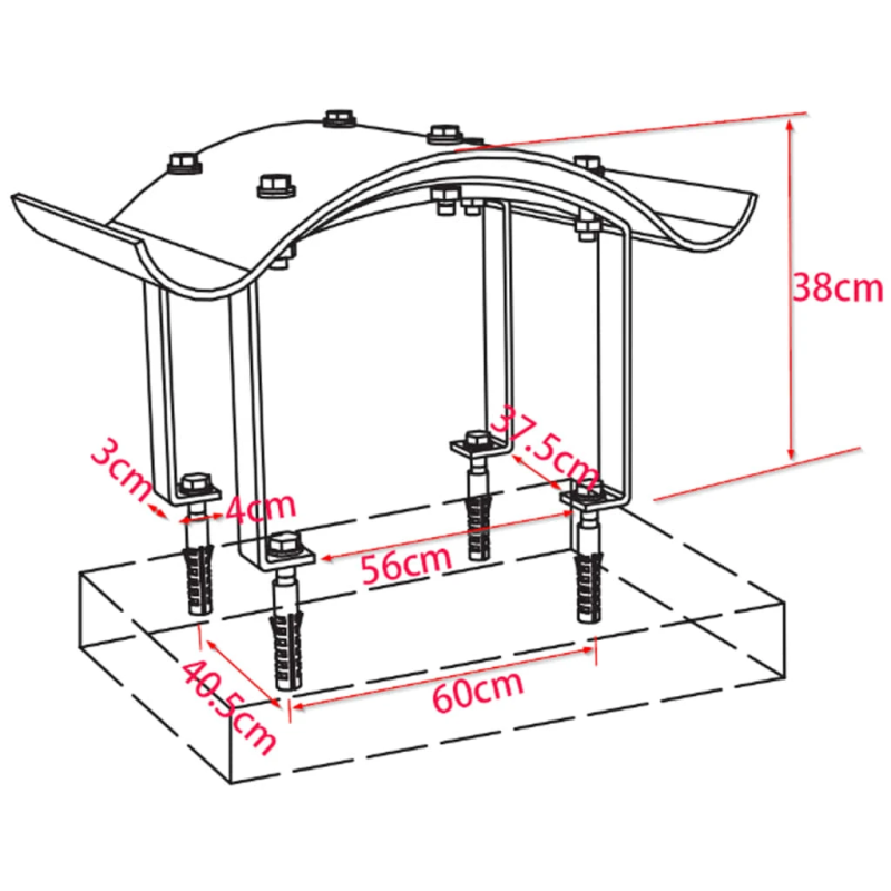 vidaXL skursteņa cepure, nerūsējošs tērauds, 70 x 100 x 38 cm
