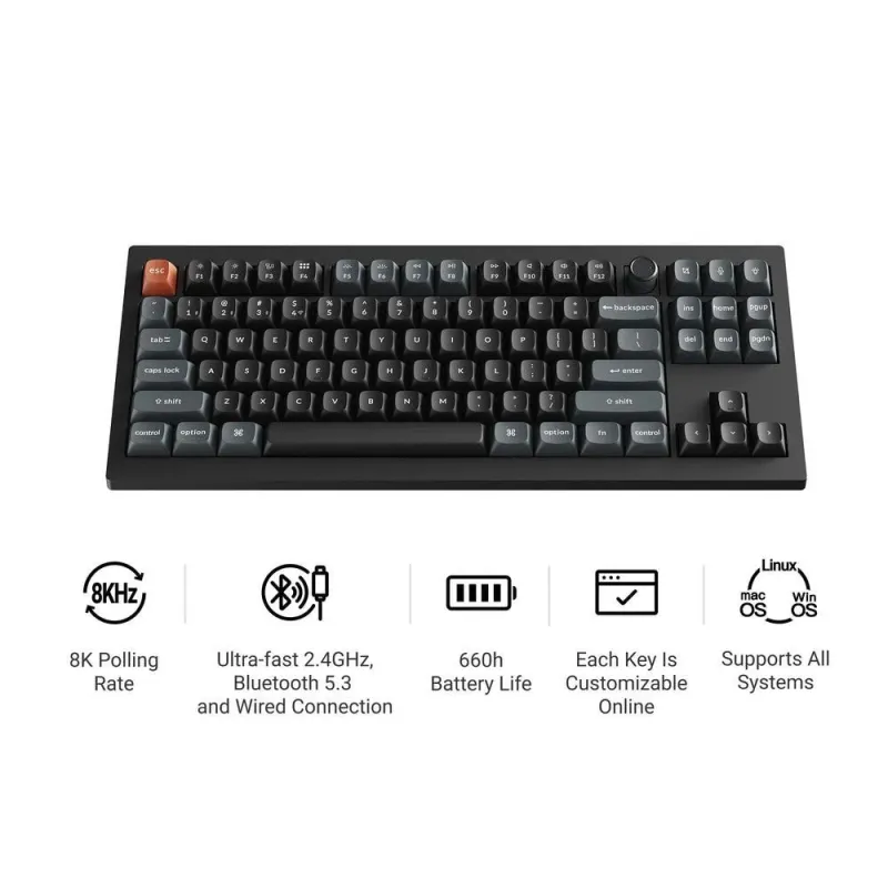 Keyboard wrl v3 ultra-black v3u-d4 keychron