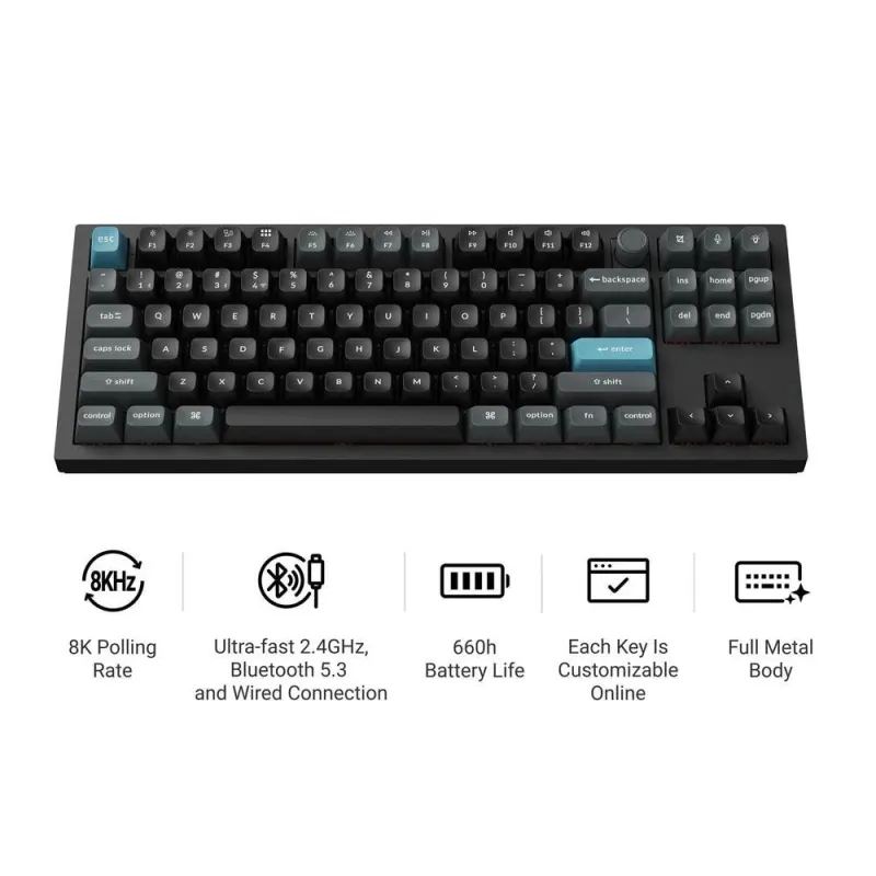 Keyboard wrl q3 ultra-black q3u-m1 keychron