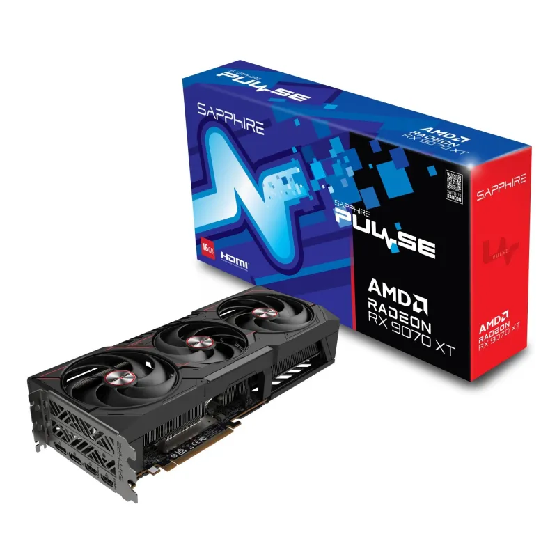Graphics Card-SAPPHIRE-AMD Radeon RX 9070 XT-16 GB-GDDR6-256 bit-PCIE 5.0 16x-Triple slot