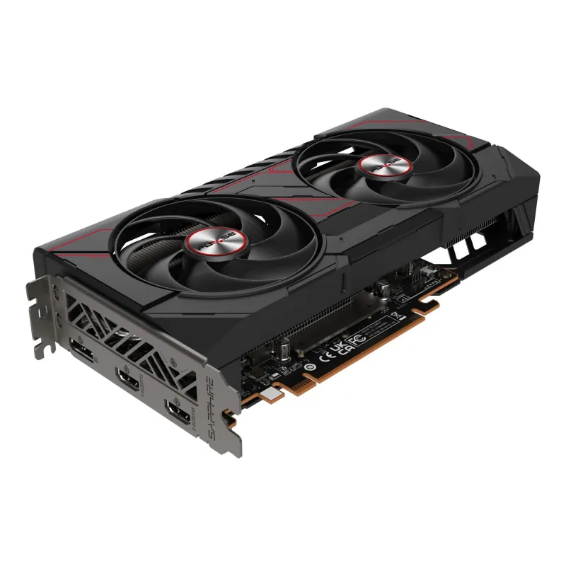 Graphics Card-SAPPHIRE-AMD Radeon RX 9060 XT-16 GB-GDDR6-128 bit-PCIE 5.0 16x-GPU 2700 MHz-Dual Slot