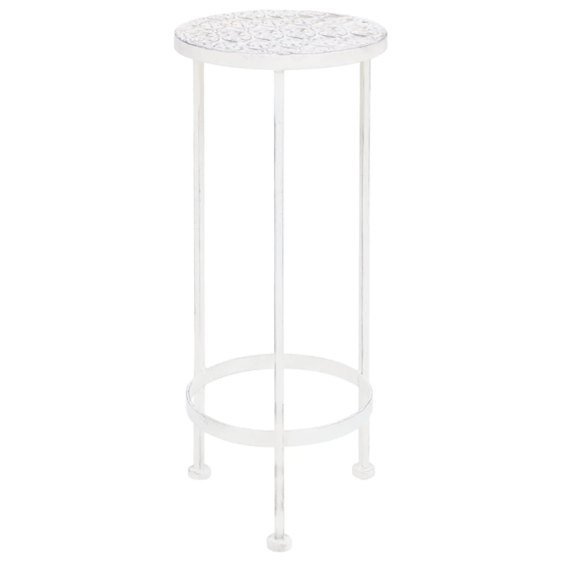 vidaXL augu statīvi, 3 gab., vintāžas stils, metāls, antīki balti