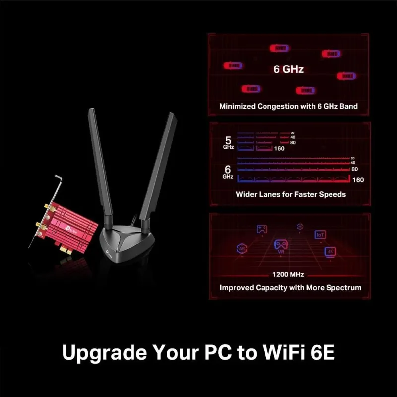Wrl adapter 5400mbps wi-fi 6e-archer txe75e tp-link