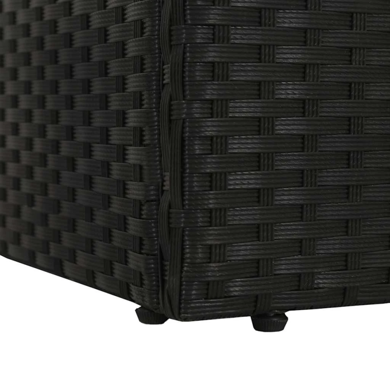 vidaXL dārza gulta, melna, 195x60 cm, PE rotangpalma