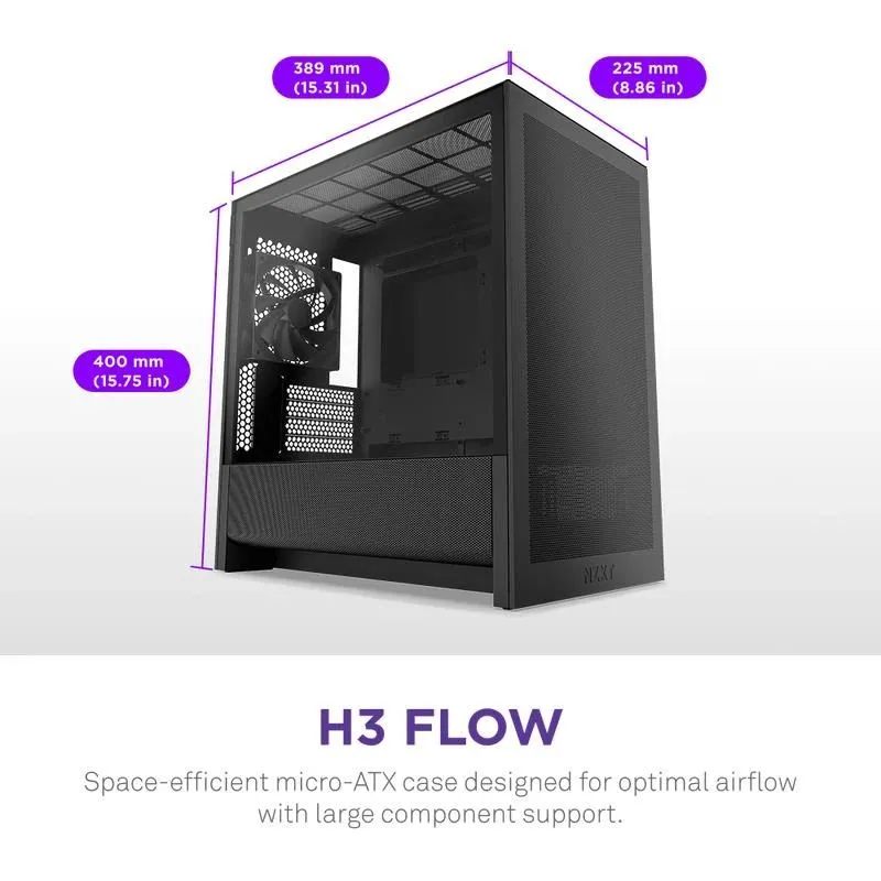 Case-NZXT-micro ATX-Mini-ITX-Black-Midi Tower-PC-CC-H31FB-01