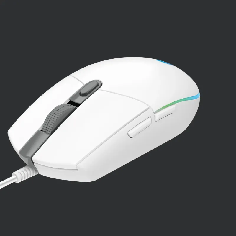 Mouse usb optical g203-white 910-005797 logitech