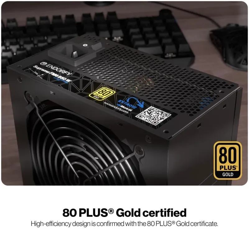 Power Supply-ENDORFY-SUPREMO FM6-850 Watts-Efficiency 80 PLUS GOLD-MTBF 100000 hours-EY7A012