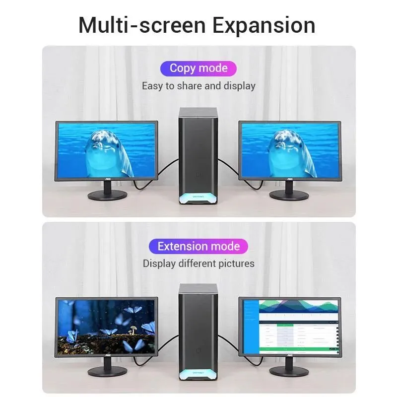 Cable dp to hdmi 1.5m-hadbg vention