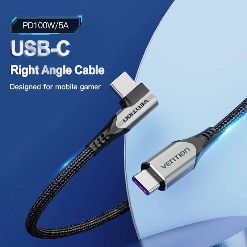 Cable usb-c to usb-c r.angle-1m gray takhf vention