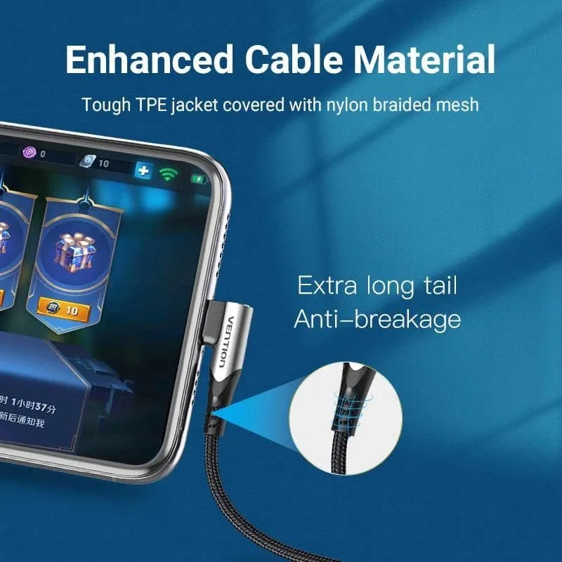 Cable usb-c to usb-c r.angle-1m gray takhf vention
